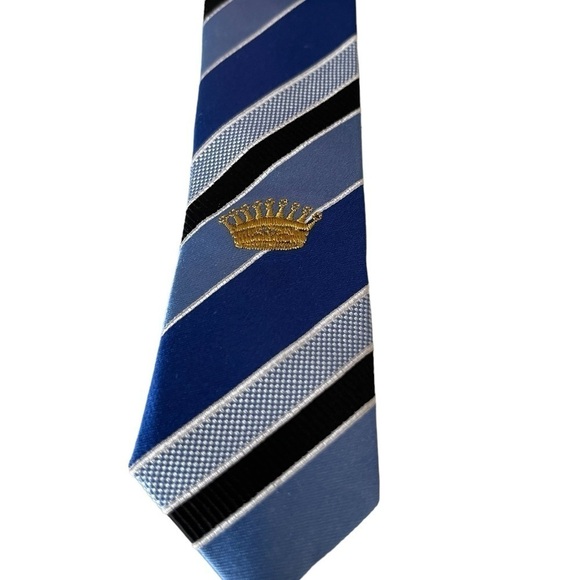 Countess Mara Repp tie blue colors 58 long 3 inches wide 100% silk - Picture 4 of 6